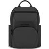 PIQUADRO, Computer and iPad® backpack in recycled fabric with sternum strap, anti-theft cable, pocket for bottle and RFID anti-fraud protection, NERO