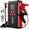 OGORI NEW Booster Avviamento Auto con Compressore Aria Portatile,Avviatore Batteria Auto 6000A (per Motori Fino a 8.0L Benzina/10.0L Diesel),12V Starter Batteria con Torcia a LED, Display LCD