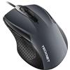 TECKNET PRO Mouse con Filo, 6400 DPI Mouse Ottico Cablato, 6 Pulsanti, Cavo USB 1.5M, Plug and Play, Mouse Ergonomico con Filo per PC, Computer, Laptop, Mac Laptop - Grigio