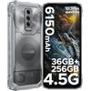 DOOGEE Blade10 ULTRA Energy Rugged Smartphone, 36GB +256GB Android 15, 6150mAh 6.56" HD+ 90Hz, 64MP + 8MP, 10.7mm Telefono Indistruttibile, 3 Schede Slot/IP68/IP69K/NFC/GPS/Face ID- Naturale