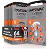 Udivita 64 Batterie per Apparecchi Acustici Rayovac Extra Misura 13-8 Blister da 8 Pile