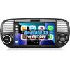 SIXWIN [1+32GB] Android 13 Autoradio con CarPlay/Android/HiFi per FIAT 500 2007-2015,7" HD TouchScreen Schermo Navigatore con WiFi RDS FM USB Bluetooth Mirrorlink(Nero)