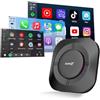 CarlinKit Aibox-Plus Adattatore Android 13.0, sistema autonomo 8+128G, CarPlay wireless e Android Auto, box multimediale 3 in 1 per auto con CarPlay cablato