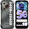 Blackview BL7000 Rugged Smartphone Android 15 AI Telefono Indistruttibile, 24(8+16)GB, 256GB+2TB TF, 6,78" 120Hz, 50MP+32MP+20MP Visione Notturna, 5G/Fingerprint/Dual SIM/NFC/GPS/IP68/2 Anni Garanzia