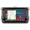 YZKONG Autoradio per VW Passat Golf Mk5 Jetta Caddy Eos Tiguan con Wireless Carplay Android Auto, ricevitore per auto a doppio din Screen, radio AM/FM Bluetooth porta USB