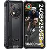 OUKITEL G1 Rugged Smartphone Android 14-2024 24GB+256GB/1TB Telefono Indistruttibile, 6.52" HD+ Display 10600mAh Octa-Core 48MP Camera IP68/IP69K Cellulare Robusto, OTG/GPS/4G Dual SIM/NFC/Face ID