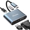 Oliveria Adattatore multiporta USB C 4 in 1 4 K@30 Hz - HDMI VGA Thunderbolt 3, PD 100 W porta di ricarica USB 3.0 per MacBook/MacBook Pro/Air, Chromebook, Dell, HDTV, Galaxy