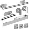 AIKER Porta Asciugamani Bagno,Set di Accessori, Adesivo 8PCS,Acciaio Inossidabile 304 Ispessito di Alta Qualità, Per Mobili o arredo a Parete