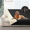 Taiyang Copridivano per Cani impermeabile, Coperta impermeabile per cani, protezione per mobili per bambini, bambini, cane, gatto, Con fondo in gomma antiscivolo (Nero, 132-208 cm)