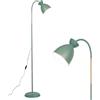 Amdelne Lampada da Terra Vintage, Metallo Lampada da terra LED con Luce da Lettura, E27 MAX 60W Lampade da Terra Salotto, Verde Piantana Luce Regolabile H 159 cm per Camera da Letto, Ufficio, Studio