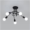 Riserva Plafoniera Soffitto Industrial, 5-Luci Lampada da Soffitto Moderna, E27 Lampadario da Soffitto Nero in Metallo per Soggiorno, Sala da Pranzo, Camera da Letto, Cafe