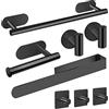 AIKER Porta Asciugamani Bagno,Set di Accessori, Adesivo 8PCS,Acciaio Inossidabile 304 Ispessito di Alta Qualità Per Mobili o arredo a Parete