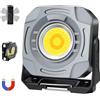 MASMEJOR Faro LED Ricaricabile 30W, Lampada da Lavoro Ricaricabile con 7 Modalità di Luce, 1500LM Faro a Batteria 4000mAh & 2 Magneti Potenti, Ideale per Campeggio, Lavoro, Pesca