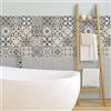 RE-COVERTILES - Adesivi Piastrelle Cucina Bagno Mattonelle adesive in PVC Impermeabili Antigraffio Stickers Decorazione Parete Cementine Peel and Stick - Modello 24 Pz 10x10 cm PS00025 Made in Italy