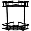 GERUIKE Mensola Doccia Senza Foratura Angolare Mensole Bagno Adesive Parete Organizer Bagno Portaoggetti Doccia Accessori Bagno Senza Forare Nero Opaco Alluminio 2 Livelli Porta Bagnoschiuma da Doccia