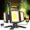 SYLSTAR Faro LED Ricaricabile 30W, 3000LM Faretto a Batteria Portatile Super Luminoso con Magnete, 5 Modalità di Luce e Funzione Power Bank, Faretto LED Ricaricabile per Garage, Cantiere, Officina