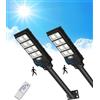 Sararoom Lampione Solare Led Esterno, 720Led 400W Faro Led Esterno con Pannello Solare, IP65 Impermeabile Faretto con Sensore di Movimento, 6500K Luci di Sicurezza per Giardino Sentieri Garage, 2Pcs