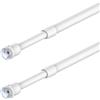 Rod&Trikin Confezione da 2 aste per tende senza fori, asta per tende con morsetto, asta per tende senza fori con ventose e libreria (50-80 cm, bianco)