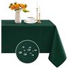 Romanstile piccola Tovaglia natalizia antimacchi 80x80 verde quadrata centrale tovaglie lavabile elegante per tavolo da giardino, giardino, tavolino da caffè, esterni, Natale
