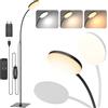 Mojimdo Lampada da Terra con Telecomando, Lampada da Lettura LED Slim a Piedi, Luce a Collo d'Oca Flessibile Regolabile Dimmerabile per Camera da Letto, Ufficio, Soggiorno per Bambini