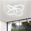 KUKAK Plafoniera LED,Lampada da Soffitto Moderna 36W 3900lm, Plafoniere Design Fiore,Lampadario acrilico bianca per Soggiorno Cucina Bagno Camera da Letto Corridoio,Luce Bianco Freddo 6000K,Diametro 31cm