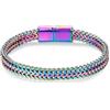 LUCKY2+7 Bracciali da uomo-Bracciale da uomo con chiusura magnetica in acciaio inox e catena franco
