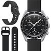 Miimall Cinturino Compatibile con OMEGA × Swatch Bioceramic MoonSwatch, Cinghia in Silicone Flessibile per Uomini e Donne, Sottile Band di Sostituzione Elastica per OMEGA Bioceramic MoonSwatch, Nero