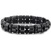 DAC Bracciale Uomo 2 pezzi Con Pietre Naturali Braccialetto Scatola Regalo Fidanzato Donna Chakra con Vere Pietre Naturali Tibetano Yoga Gioielli (Onice Nero 2025)