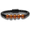 DAC Bracciale Uomo 2 pezzi Con Pietre Naturali Braccialetto Scatola Regalo Fidanzato Donna Chakra con Vere Pietre Naturali Tibetano Yoga Gioielli (Nylon + Eye)