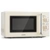 Klarstein Caroline - Microonde, Forno a Microonde, Microonde 2 in 1, Funzione Grill, Spazio Cottura 20 L, Potenza 700/1000 W, Ø25,5cm QuickSelect, Design Retrò, Acciaio Inox, Crema