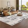 Vamcheer Tappeto Salotto Pelo Corto - Astratto Design Moderni per Soggiorno, Camera da Letto lavabile,Decoration salon y casa, Tappeti Grandi Antiscivolo Morbido,Grigio astratto,300 x 400 cm