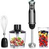 Kolohoso 1500W Frullatore a Immersione, 4 in 1 Minipimer Acciaio Inox, Multifunzione Minipimer Immersione 20 Velocità Regolabili, Frullatore con Frusta, 600ml Misurino un 500ml Tritatutto, senza BPA