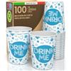 Baciato Caffè 100 Bicchieri in Carta 200ml Made in Italy Ecologici Biodegradabili Monouso da Asporto Bevande Calde Acqua Colorati Fantasia DRINK ME - Prodotto e Confezionato in Italia