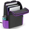 Rysker Zaino per Console PS5/ Slim/ Pro, Custodia PS5 con Protezione Completa per PS5, Borsa PS5 di Grande Capacità per Controller, PS Portal, Laptop, Schede di Gioco, Zaino PS5 con 3 Tasche per Cavi (Viola)