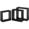 DRW Set di 3 ripiani MDF in nero