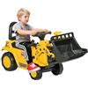 HOMCOM Escavatore per Bambini con Benna, Schienale e Spazio Contenitore a Scomparsa, Ruspa Giocattolo in PP e ABS, 80x26.5x39 cm, Giallo e Nero