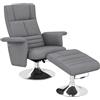 HOMCOM Poltrona Massaggiante a 8 Punti e Reclinabile con Poggiapiedi e Telecomando, Poltrona Relax in Tessuto Effetto Lino e Acciaio, 78x90x93 cm, Grigio Scuro