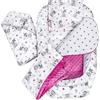 Medi Partners Riduttore Lettino Neonato - 100x60x15 Nido Antisoffoco Neonati 5-Parti Bozzolo Culla per Bebè neonata bilaterale Cuscino 100% Cotone (Teddy con Minky rosa scuro)