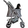 AqpetFriends PetBuggy Passeggino Comodo e Pratico Per Cani Di Taglia Medio/Piccola Colore Grigio