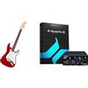Fender Squier by Fender Debut Stratocaster Pacchetto di Registrazione per Chitarra, Dakota Red, con Interfaccia Audio PreSonus AudioBox GO USB-C e Pacchetto Software