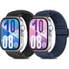 CHANRASI 2 Pezzi Cinturino Compatibile con Huawei Watch Fit 4 Pro/Fit 4/Fit 3 Uomini Donne,Regolabile Sportiva Nylon Elastico Cinturino per Huawei Watch Fit 4 Pro/Fit 4/Fit 3