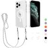 GoodcAcy Magnetica Cover per iPhone 11 Pro con Cordino,Custodia Trasparente Hard PC Sottile TPU Bumper Antiurto Protettiva Case con Corda Collana Tracolla Laccio, bianco