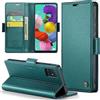Rerzoiro Cover per Samsung Galaxy A51 4G Custodia Portafoglio [Blocco RFID] Premium Pelle PU Wallet Case Flip Libro con Porta Carte Slot Supporto Flip Case per Samsung Galaxy A51 4G, Blu-verde