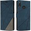 SONWO Cover per Huawei Y7 2019 / Huawei Y7 Prime 2019 Custodia, Flip Caso in PU Pelle Case Cover Premium Portafoglio Custodia per Huawei Y7 2019 / Huawei Y7 Prime 2019, Slot per Schede, Blu