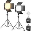 NEEWER Kit di 2 Luci Video Bicolore a 660 LED con 2 Stativi 79, Illuminazione a Pannello Dimmerabile 3200K-5600K CRI 96+ con Staffa a U e Barndoor per Fotografia Studio Registrazione Streaming, Nero