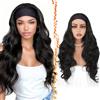 BARSDAR Ondulato Naturale Nero Parrucca con Fascia, 66cm Lungo Hair Body Ondulato Sintetici Headband Wig per le Donne Wear and Go Senza colla Parrucche Dall'aspetto Naturale Parrucche Capelli