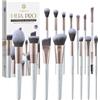 EIGSHOW Set di Pennelli per Make-up,15 Pezzi MUA PRO Serie Pennelli Professionali con Setole a Ioni d'Argento per Fondotinta,Illuminante,Correttore,Eyeliner,Set Regalo per Viaggi(Oro champagne)