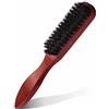Generic Spazzola per capelli Slick Back, 1 spazzola per capelli con setole di cinghiale, gel lisciante per barba rosso-marrone per capelli ricci afro bagnati o danneggiati per ridurre la rottura dei capelli
