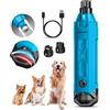 Gimars Lima Unghie Cani 6 velocità Tagliaunghie per Cani Elettrico Tagliaunghie Unghie Cani con Luce LED Ricaricabile Lima per Unghie Cane per Animali con USB 3 Porte,Blu