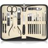 DUAIU Set Manicure Professionale 18 Pezzi,DUAIU Set Tagliaunghie,Kit Pedicure Manicure per Uomo/Donna,Set Unghie Grooming Kit con Borsa da Viaggio